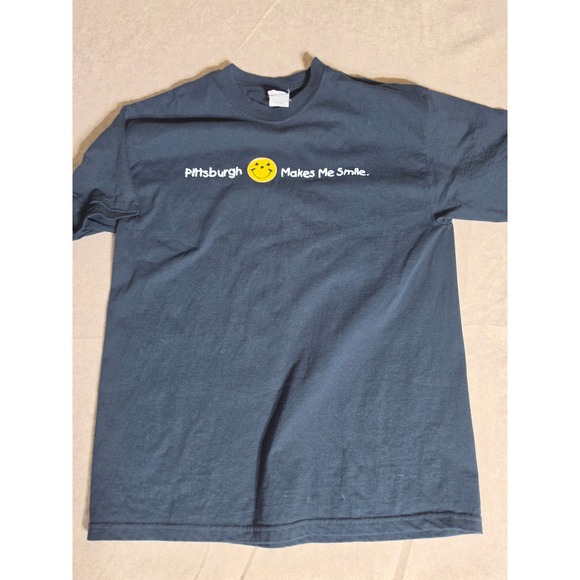 Hanes Other - Hanes Beefy-T Mens Large Pittsburgh Makes Me Smile Graphic‎ T-Shirt Black L